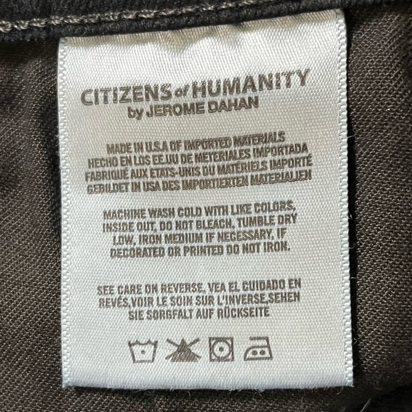 Citizens of Humanity Elsa Mid Rise Slim Crop Wren Washed Black Jeans Womens 24 - Picture 11 of 16